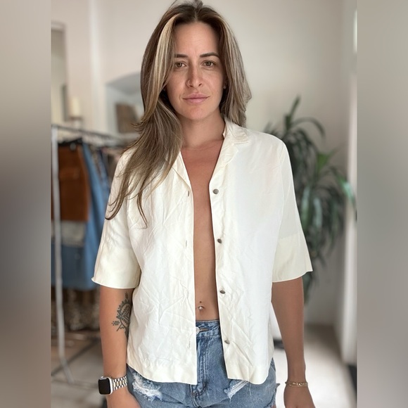 Vintage Top Button Down Sunburst Short Sleeve Medium - Picture 3 of 3